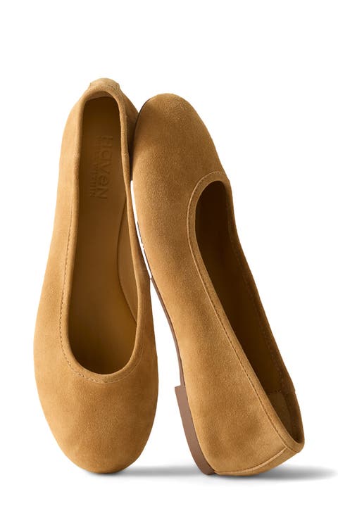 Suede Round Toe Ballet Flats