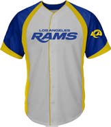 FANATICS Men's Fanatics Gray Los Angeles Rams Big & Tall Button-Up Raglan Fashion Top
