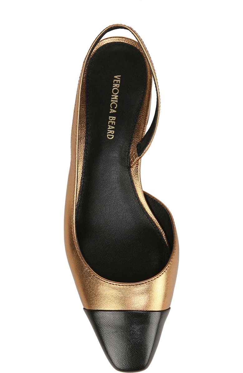 Veronica Beard Cecile Half d'Orsay Slingback Pump, Alternate, color, Dark Gold/ Black