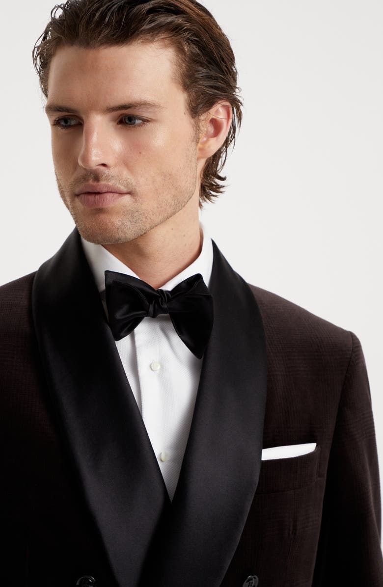 Brunello Cucinelli Cotton and silk satin bow tie, Alternate, color, 