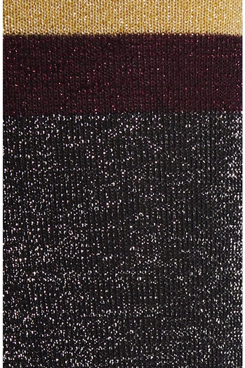 Varsity Metallic Knit Socks, Alternate, color, GREY