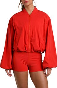 La Blanca Bishop Sleeve Bomber Jacket