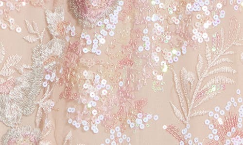 Marina Sequin Embroidered Sleeveless Cocktail Dress In Pink
