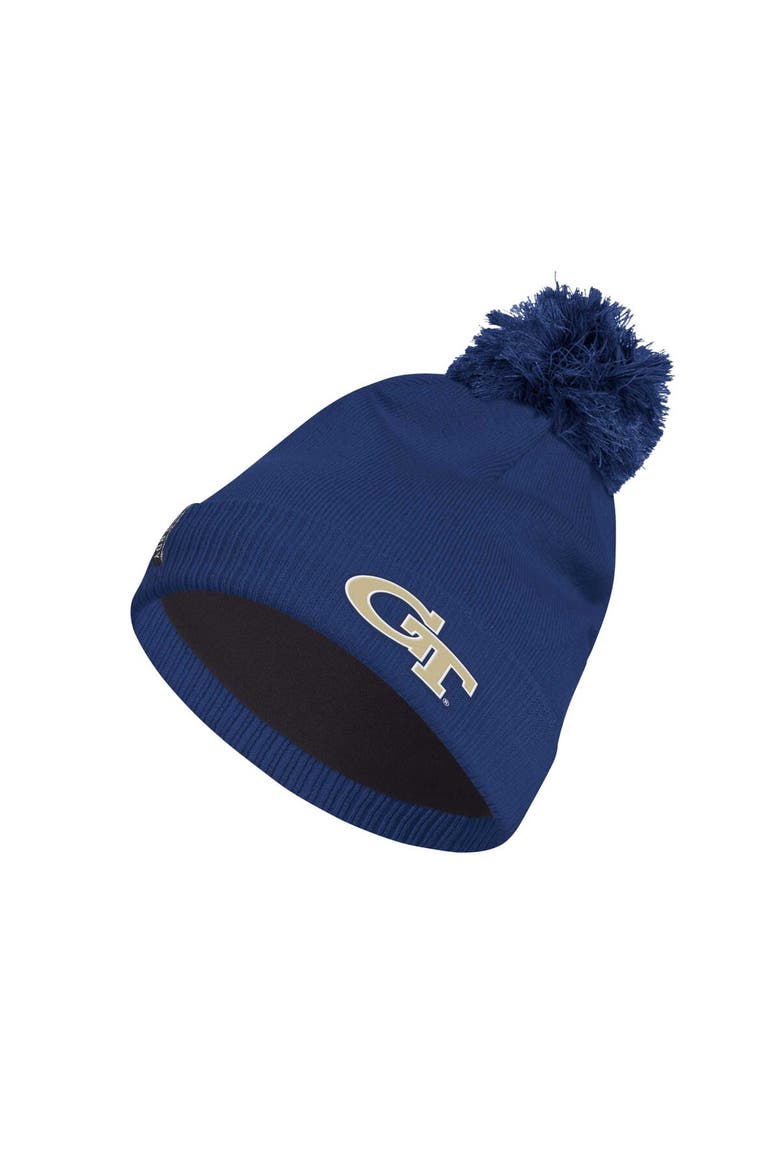 Men's adidas Navy Georgia Tech Yellow Jackets 2023 Sideline COLD.RDY Cuffed Knit Hat with Pom, Main, color, Navy