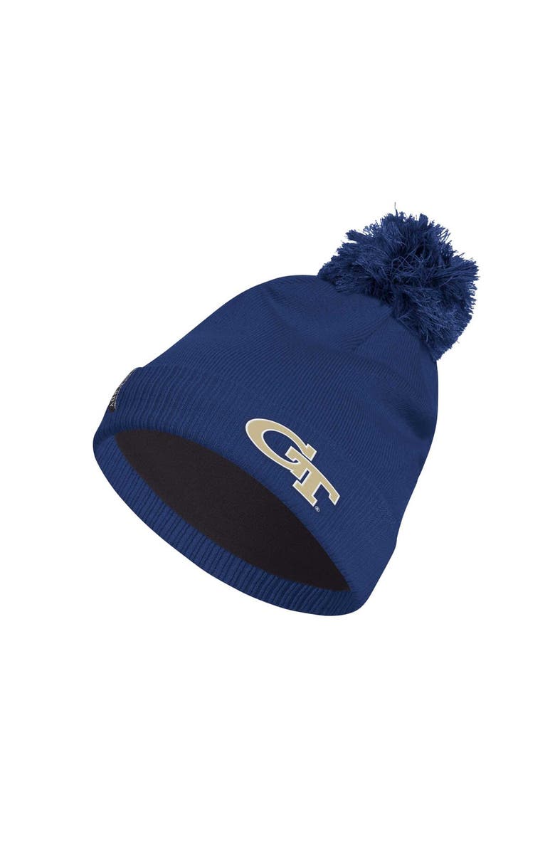 adidas Men's adidas Navy Georgia Tech Yellow Jackets 2023 Sideline COLD.RDY Cuffed Knit Hat with Pom, Main, color, 
