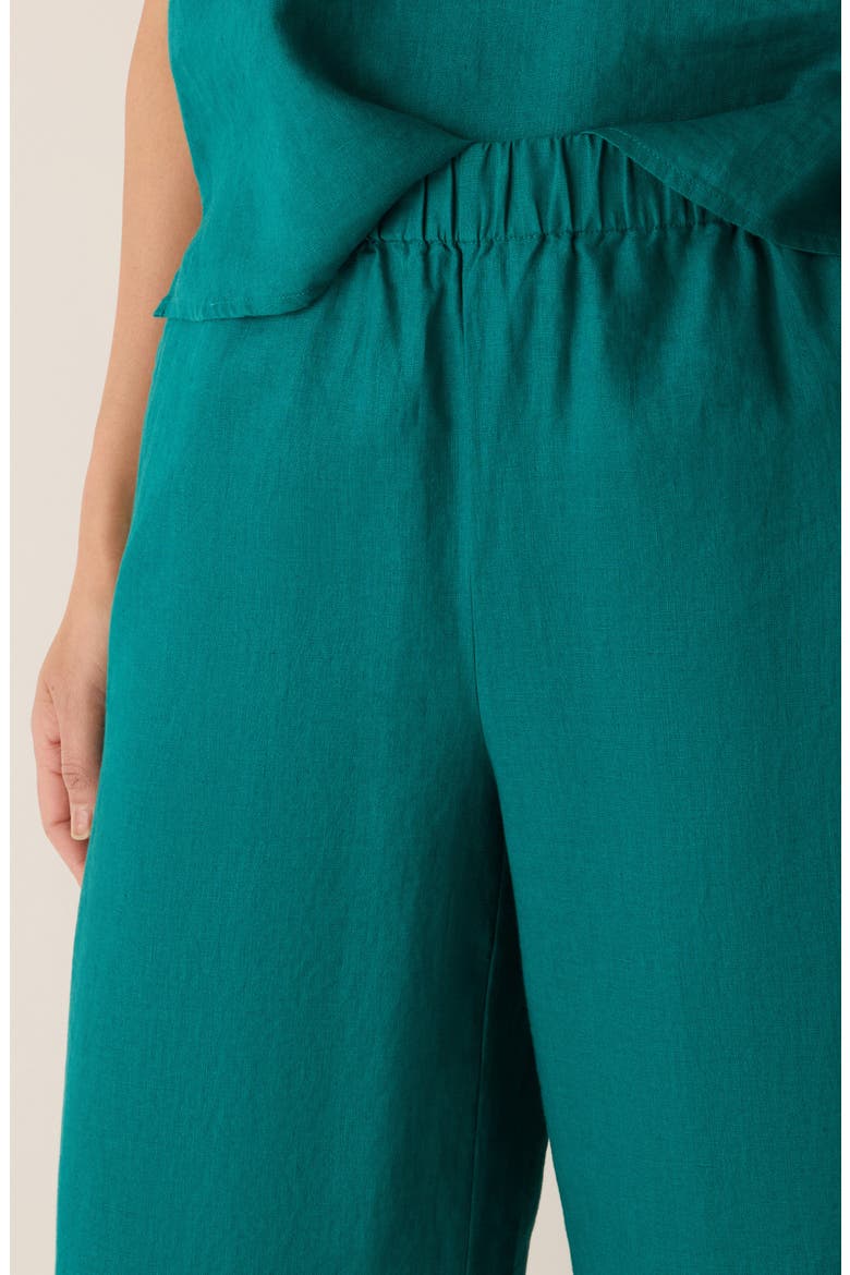 Linen Wide Leg Pants, Alternate, color, TEAL