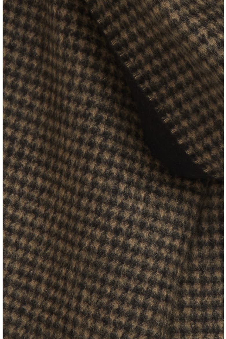Houndstooth Double Face Wool & Cashmere Fringe Scarf, Alternate, color, CAMEL