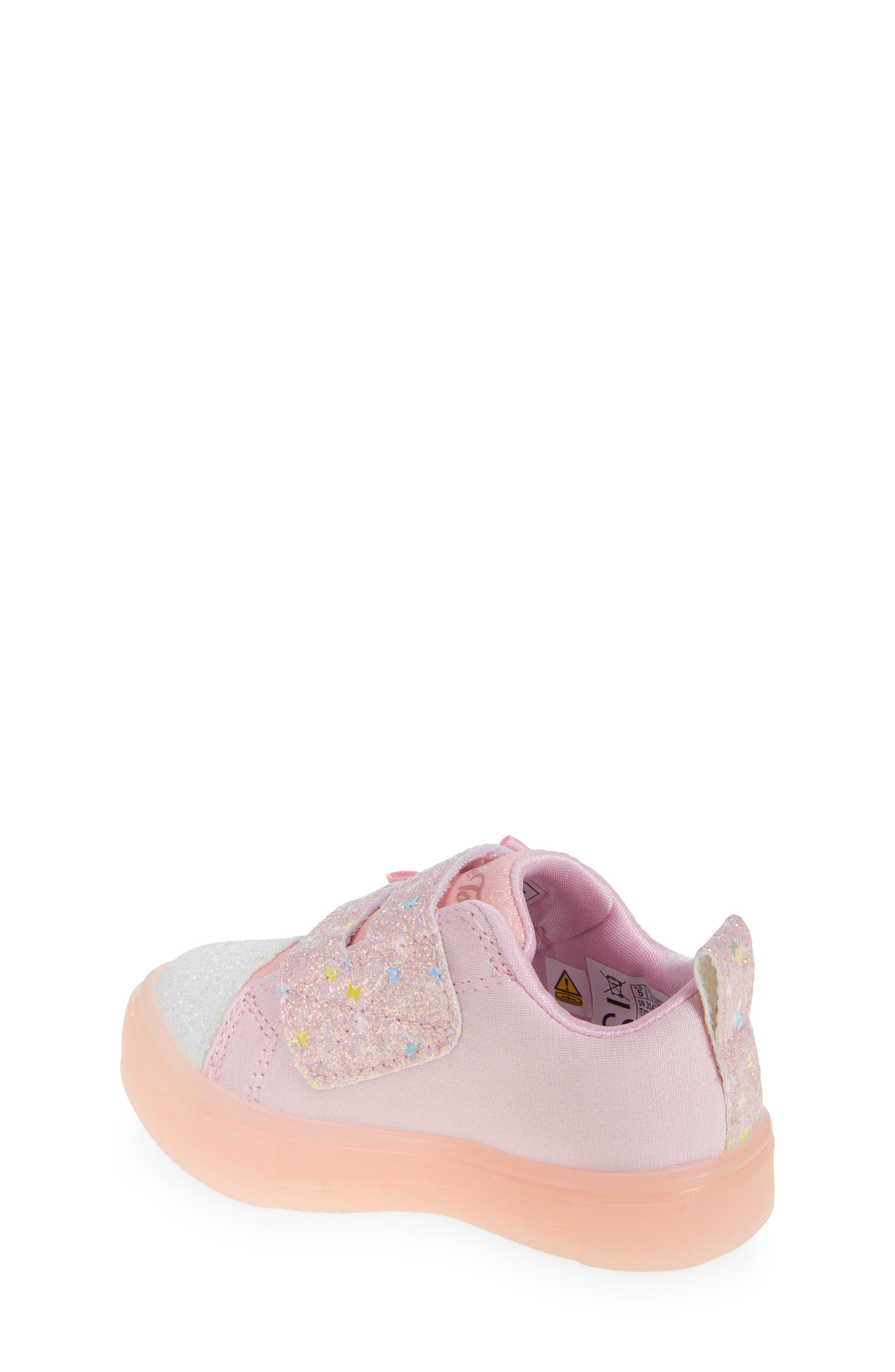 SKECHERS Kids' Twinkle Sparks Light-Up Glitter Sneaker, Alternate, color, Rose Gold