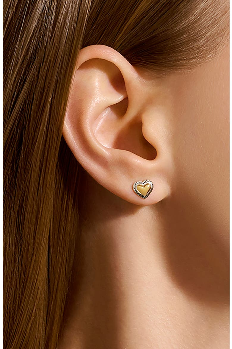 Essentials Heart Stud Earrings, Alternate, color, SILVER