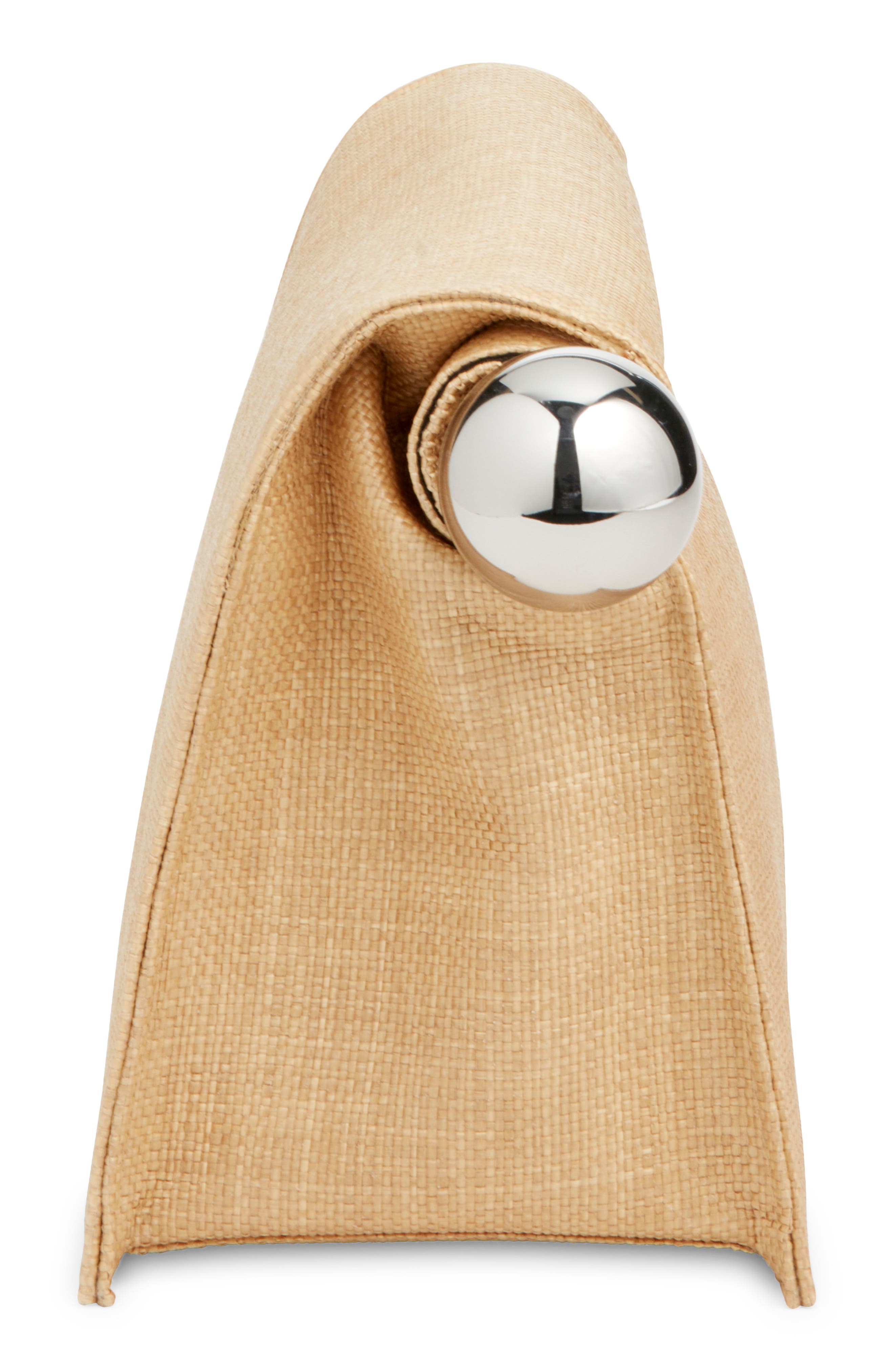 Jacquemus The Rond Carré Raffia Clutch, Alternate, color, Natural 142