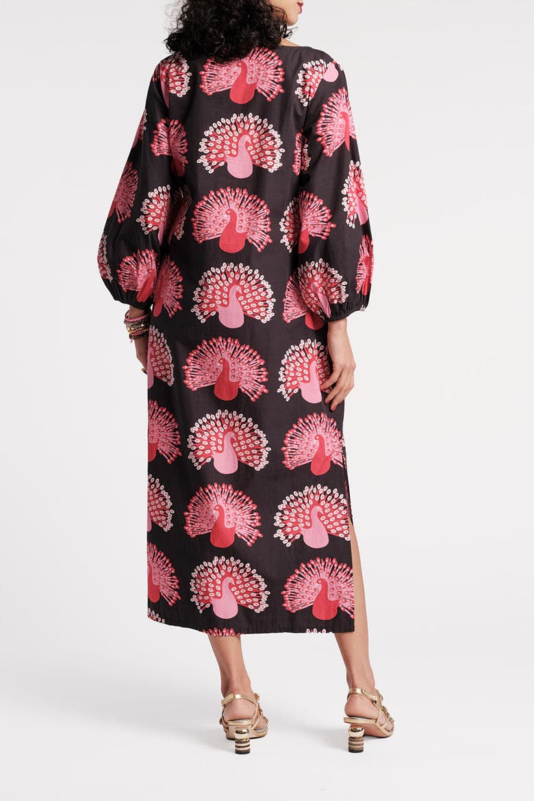 Minnow Maxi Peacock Dress, Alternate, color, Black/Multi