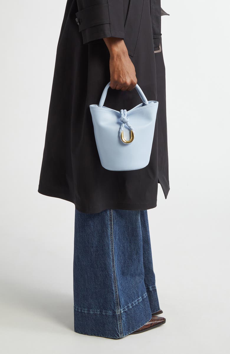 Bottega Veneta Mini Liberta Leather Bucket Bag, Alternate, color, 1441 Lunar-M Brass
