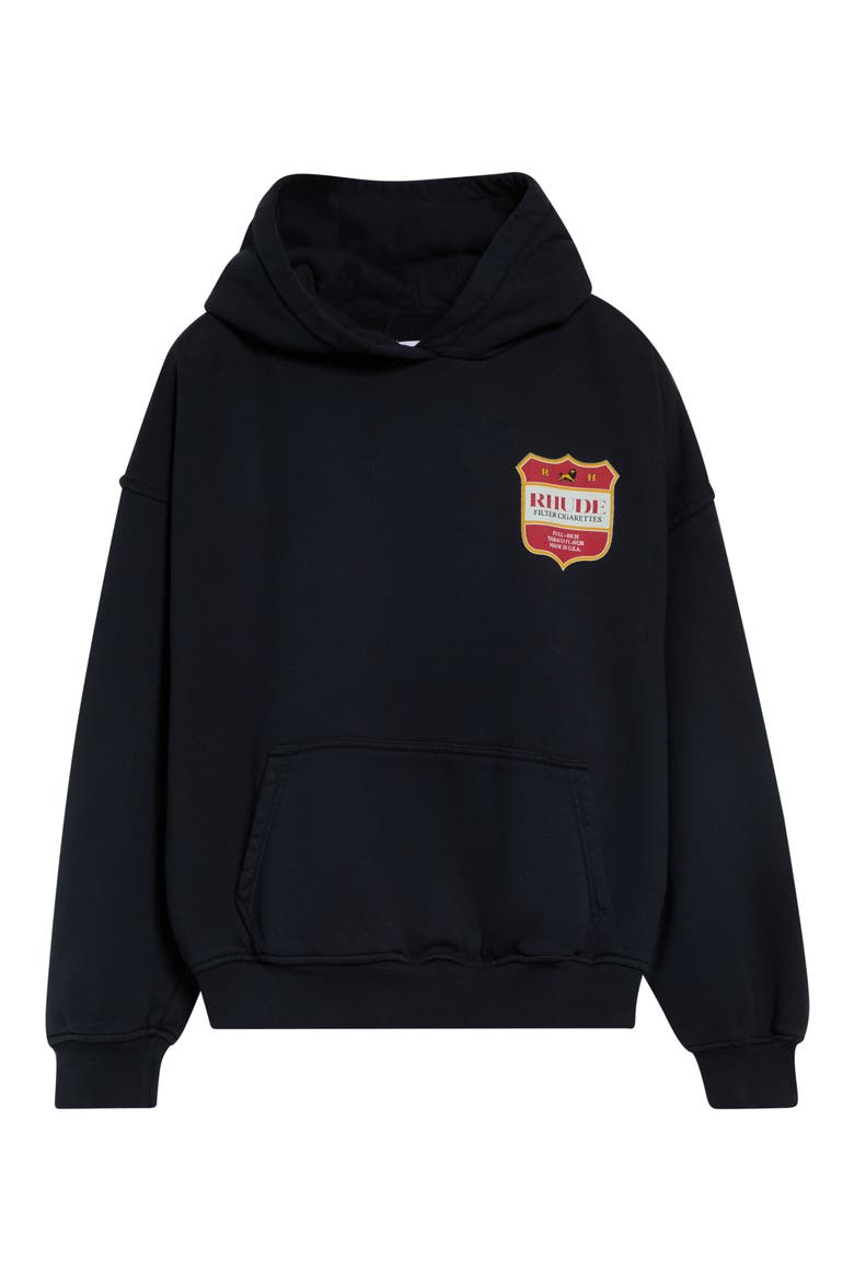 Filtaro Crest Logo Cotton Fleece Hoodie, Main, color, VINTAGE BLACK/ RED/ YELLOW