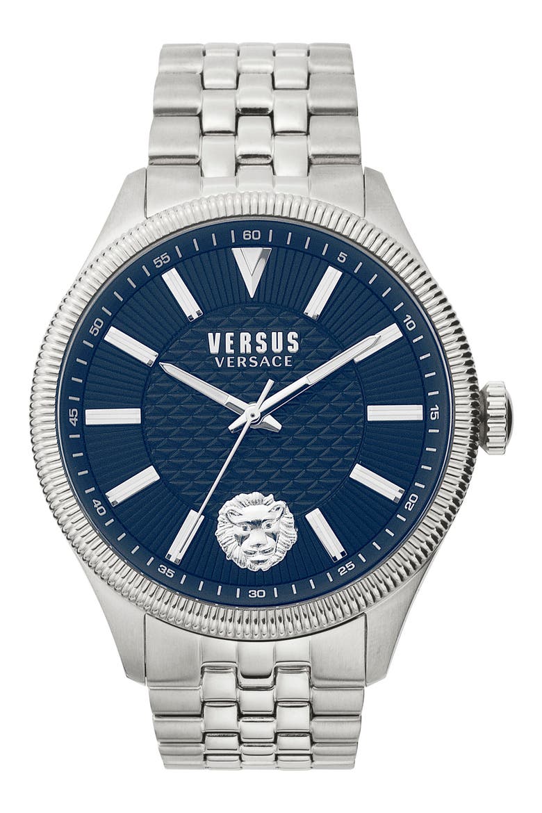 Colonne Bracelet Watch, 45mm, Main, color, SILVER/ BLUE/ SILVER
