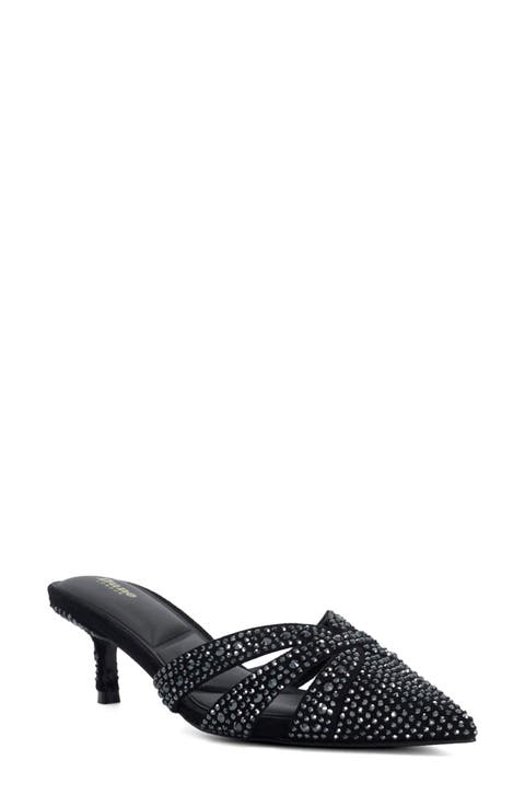 Calla Pointed Toe Kitten Heel Mule