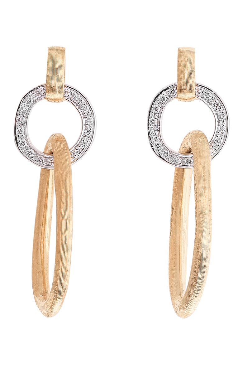 Jaipur Diamond Double Link Drop Earrings, Main, color, YL/ WH GOLD
