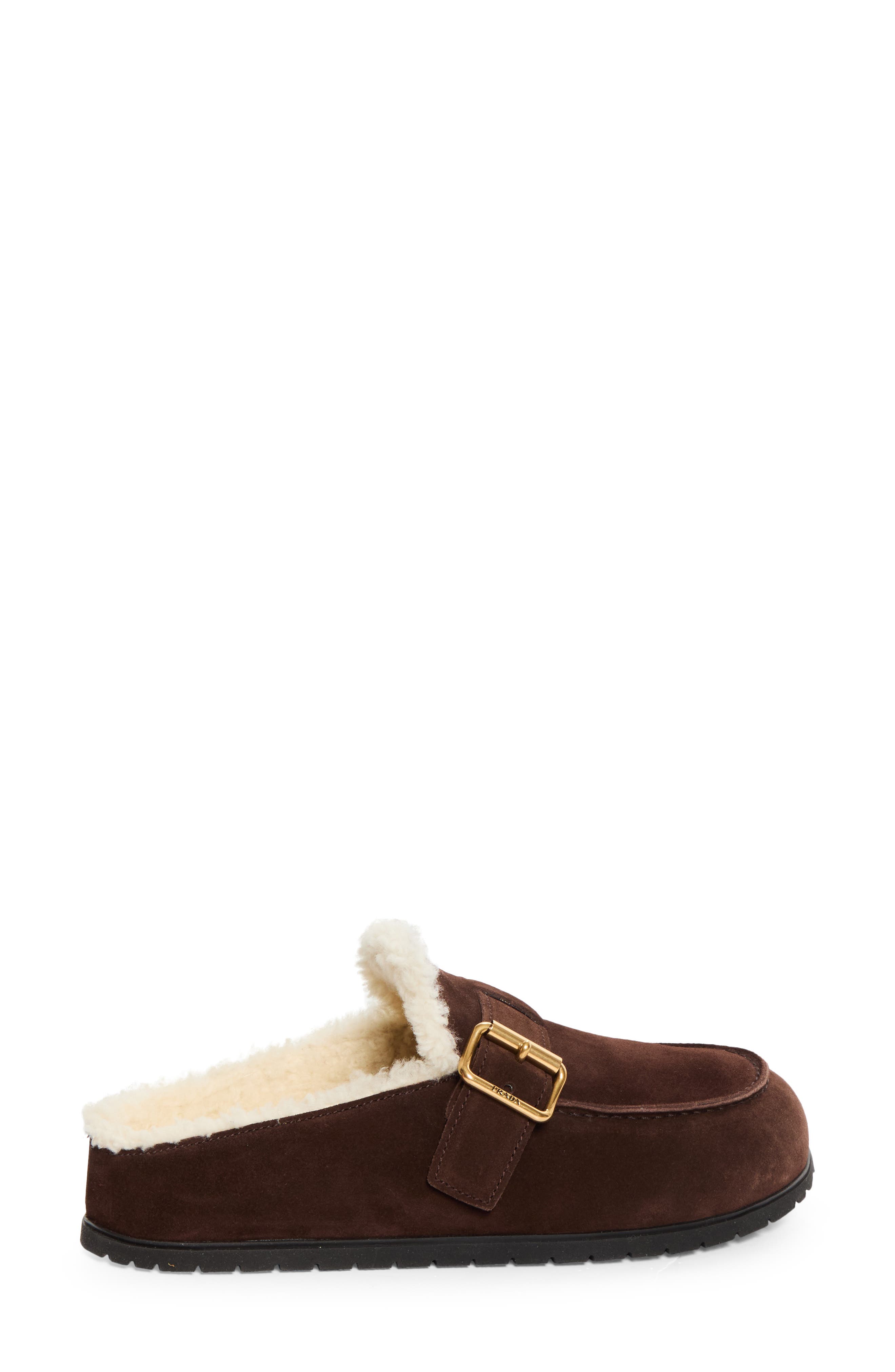 Genuine Shearling Buckle Mule, Alternate, color, MORO