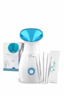PURE DAILY CARE NanoSteamer Large 3-in-1 Ionic Facial Steamer with Bonus 5-Piece Stainless Steel Skin Kit