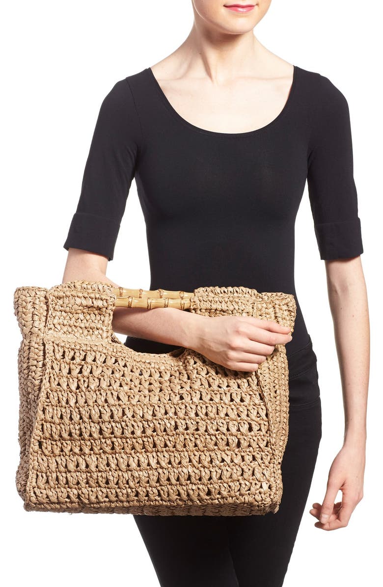 San Diego Hat Woven Straw Tote, Alternate, color,