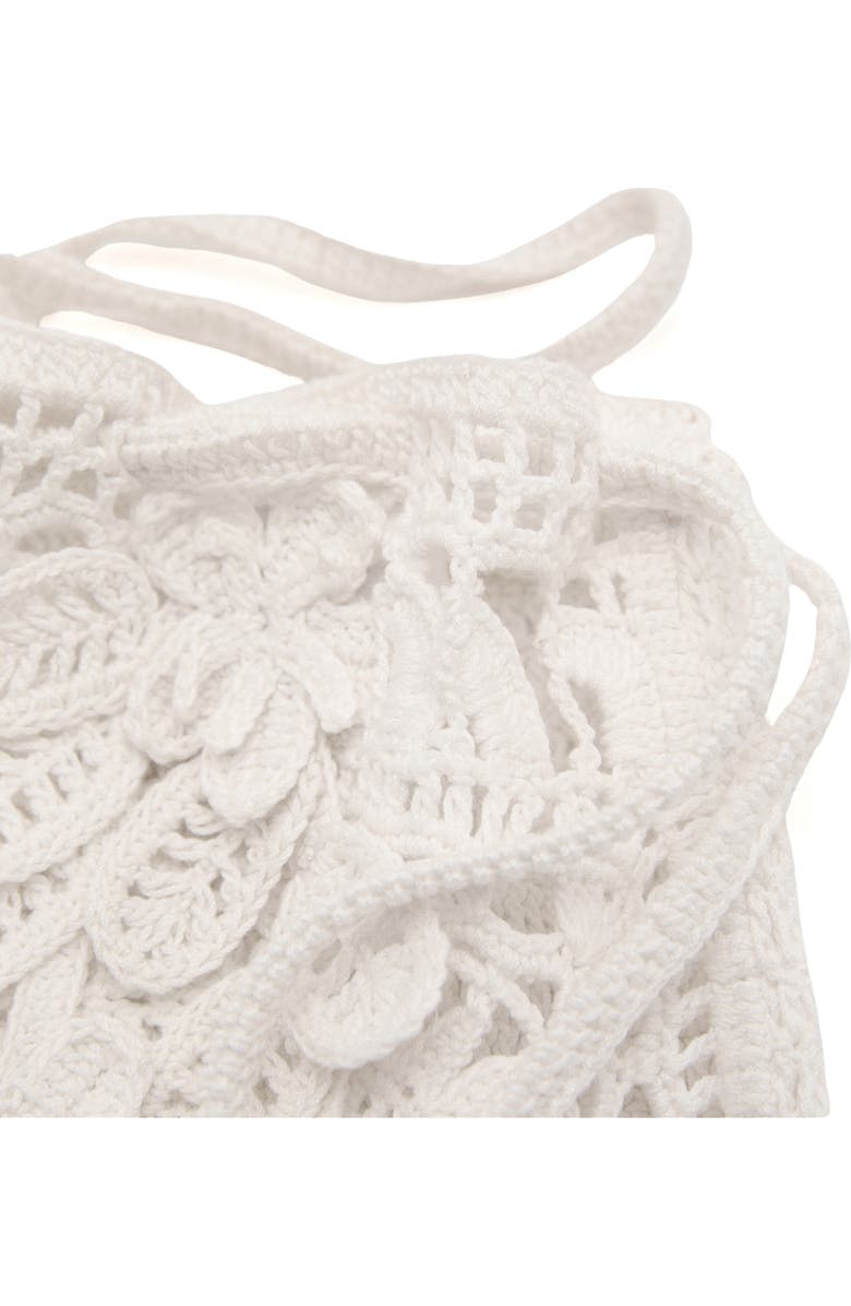 MANGO Crochet Handbag, Alternate, color, White
