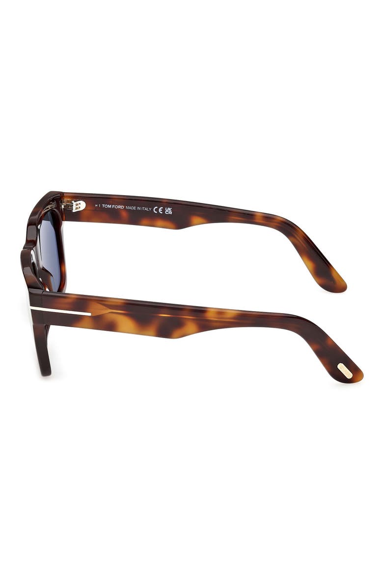 Andy-02 55mm Square Sunglasses, Alternate, color, SHINY HAVANA / TEAL LENS