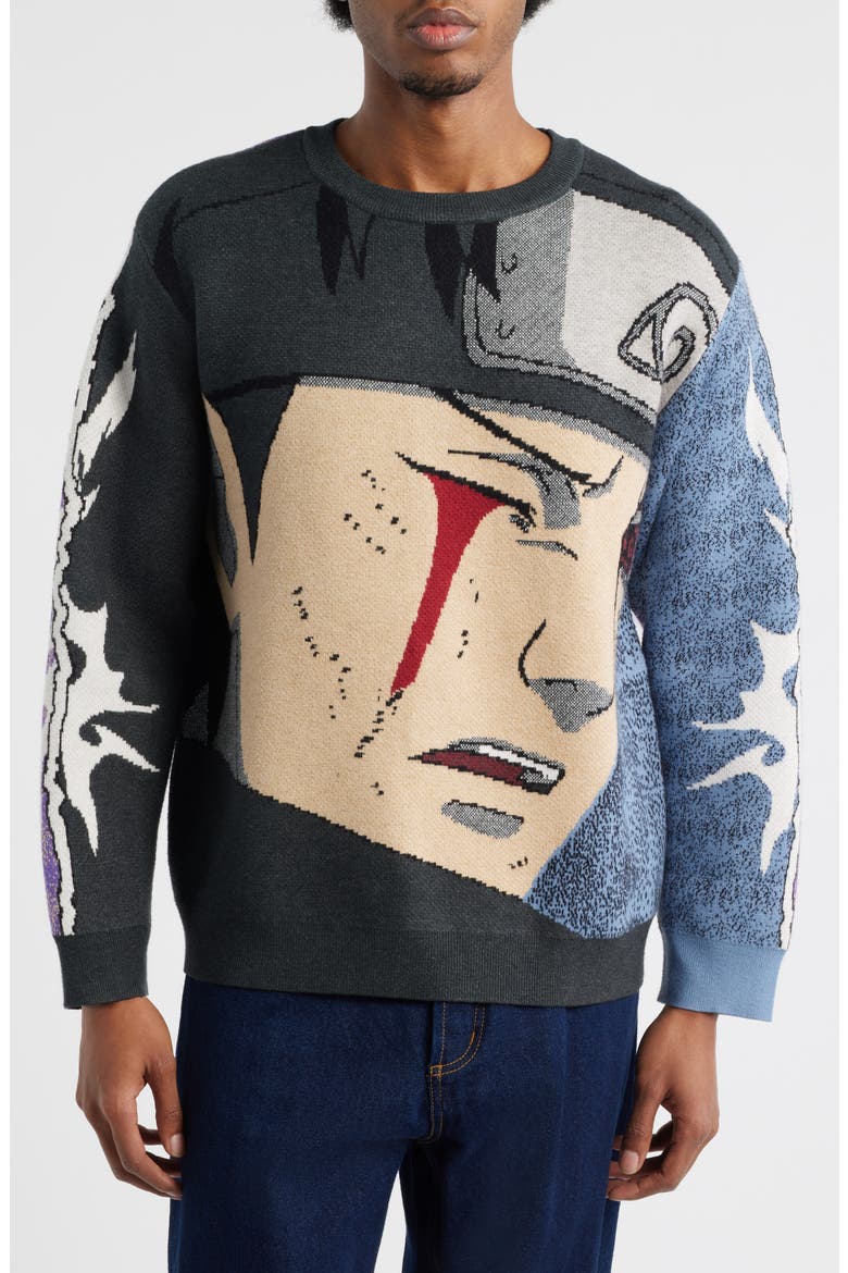 Shisui Eyebleed Graphic Crewneck Sweater, Main, color, BLUE MULTI