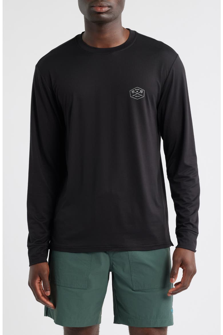 No Sweat Long Sleeve Performance Graphic T-Shirt, Main, color, BLACK