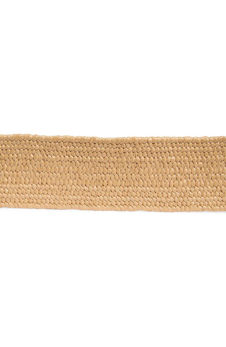 Vince Camuto Circle Buckle Stretch Woven Belt, Alternate, color, Natural