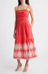 Eliza J Ruched Bodice Sleeveless Maxi Dress