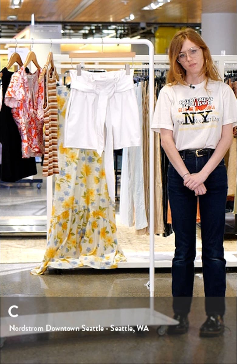 High Waist Faux Leather Paperbag Shorts, sales video thumbnail