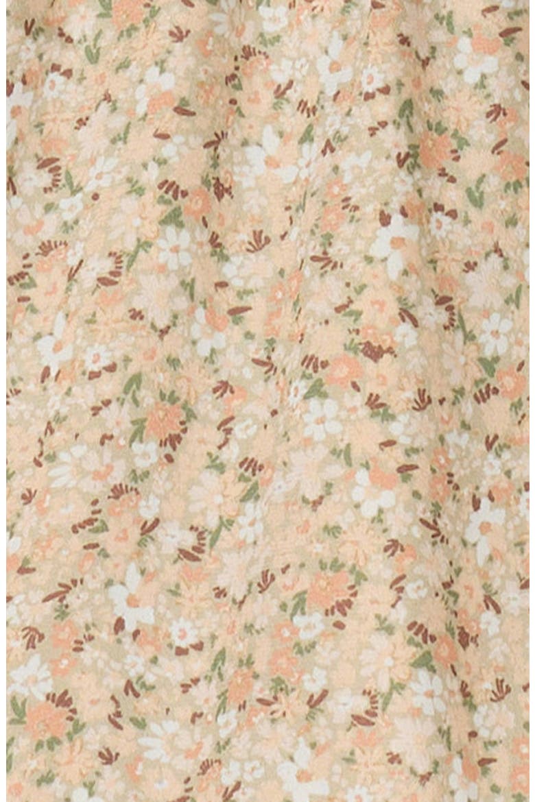 Kids' Ditsy Floral Print Ruffle Dress, Alternate, color, CAMEL/ DITSY