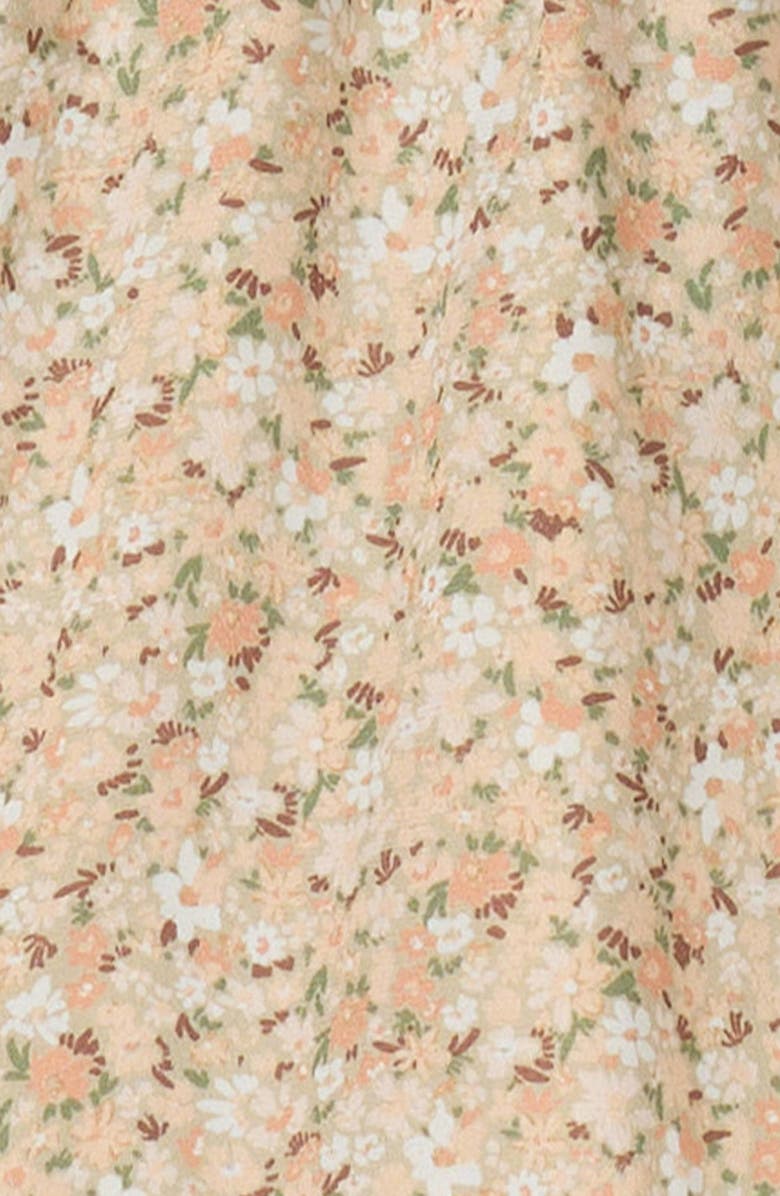 Love, Fire Kids' Ditsy Floral Print Ruffle Dress, Alternate, color, Camel/ Ditsy