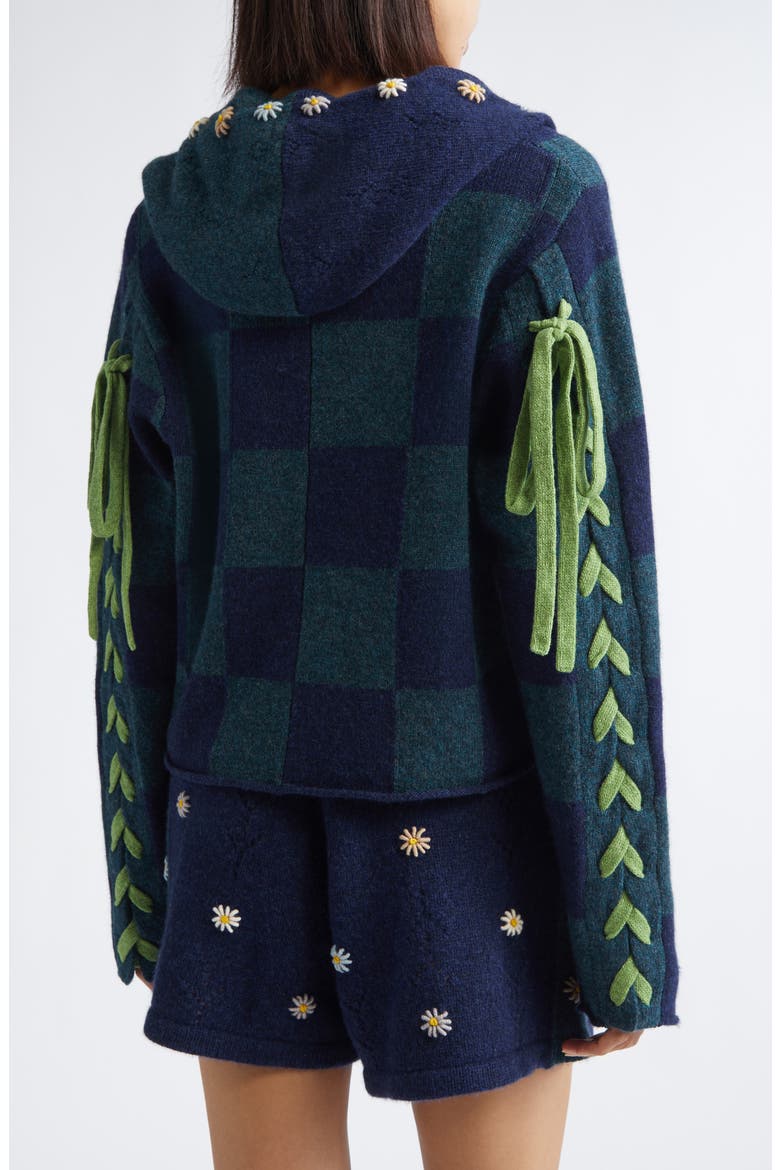 Daisy Lambswool Boxy Jacket with Removable Tie Hood, Alternate, color, NAVY