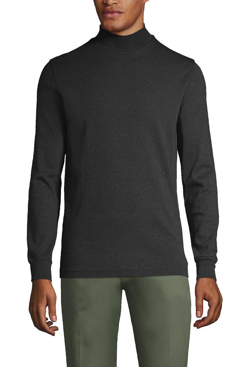 Cotton Supima Mock Turtleneck, Main, color, Dark Charcoal Heather