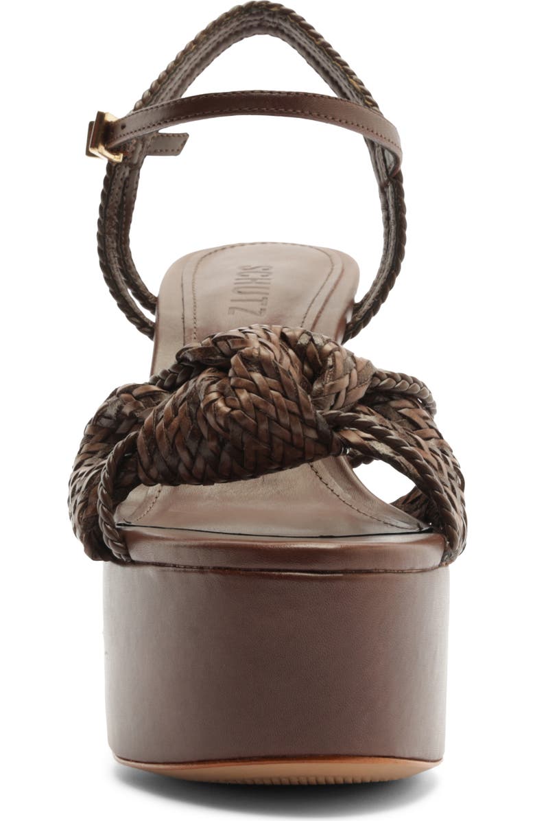 Schutz Kalina Ankle Strap Platform Sandal, Alternate, color, Root Brown