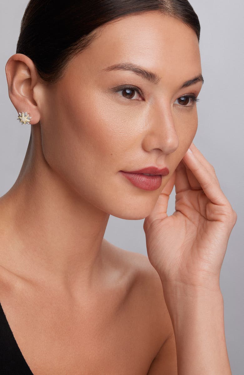 LAGOS North Star Diamond Omega Earrings, Alternate, color,