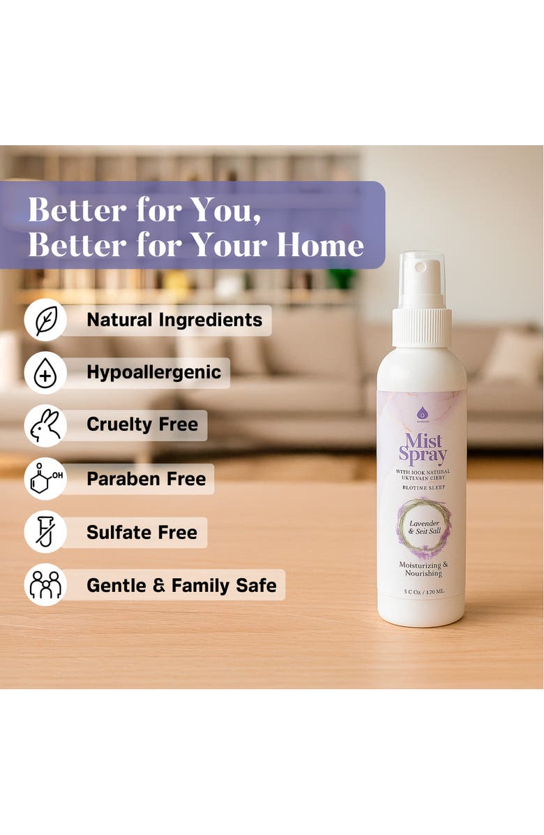 PURSONIC Mist Spray with 100% Natural Essential Oils - Lavender & Sea Salt Aromatherapy, Alternate, color, White