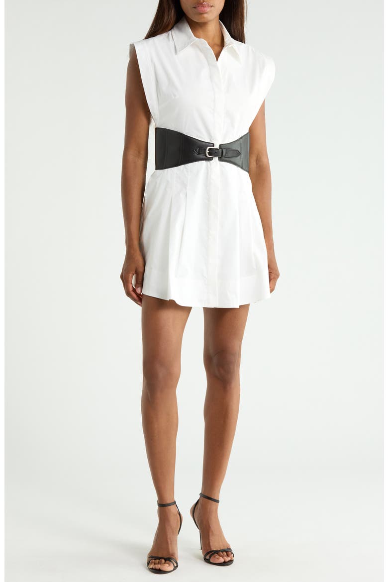 Adler Belted Shirtdress, Main, color, WHITE