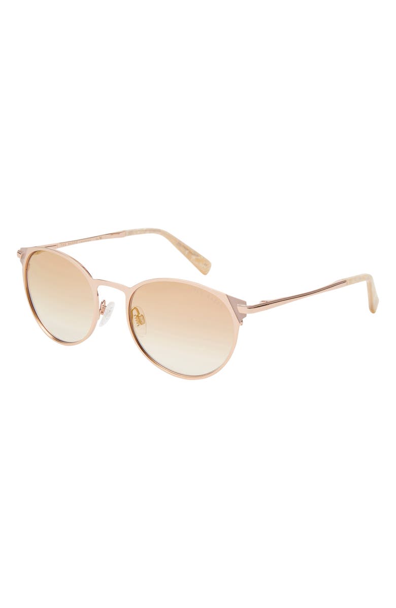Ted Baker London 53mm Round Sunglasses, Alternate, color, Rose Gold
