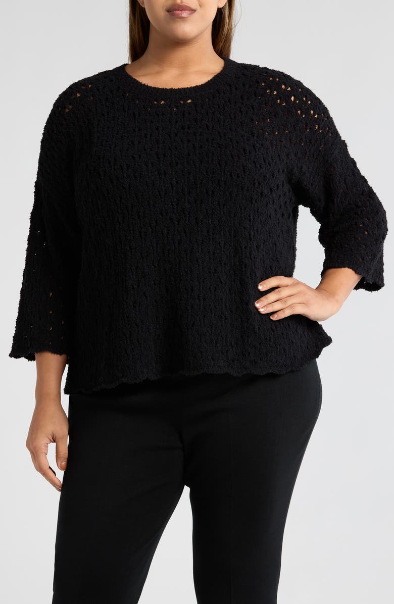 Eileen Fisher Open Stitch Organic Cotton Blend Sweater, Main, color, 