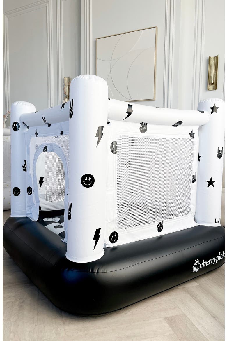 Mini Cordless Indoor Magic Bounce House, Alternate, color, Monochrome Smiley