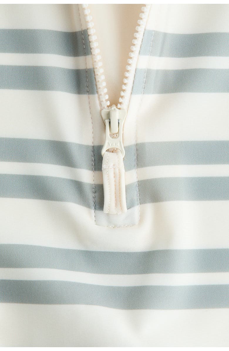 H&M Swimsuit With Upf 50, Alternate, color, Cream/Green Striped