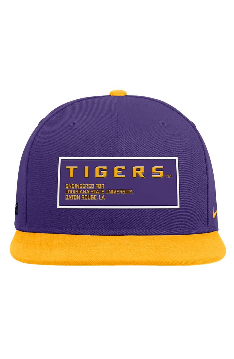 Nike Men's Nike Purple/Gold LSU Tigers 2025 On-Field Patch Pro Dri-FIT Snapback Hat, Alternate, color, Purple