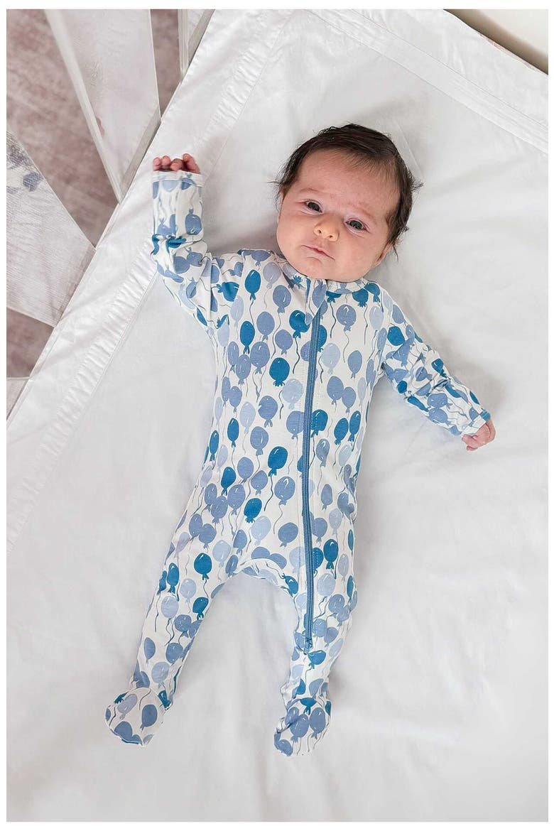 Organic Cotton Zip Footie, Alternate, color, BLUE