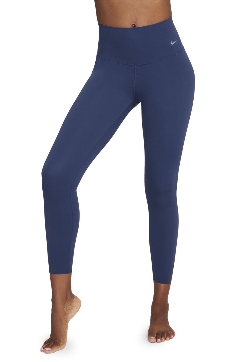 Nike Zenvy Gentle-Support High-Waisted 7/8 Leggings, Main, color, Midnight Navy/ Black