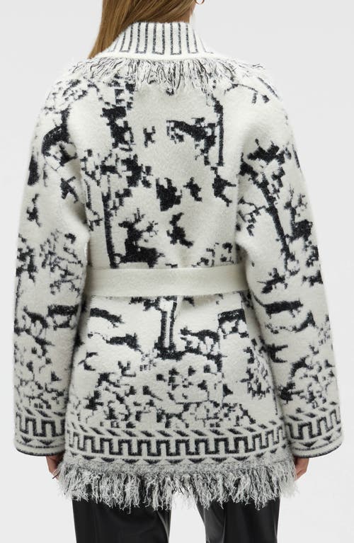 Nvlt Fringed Eyelash Sweater Coat In White