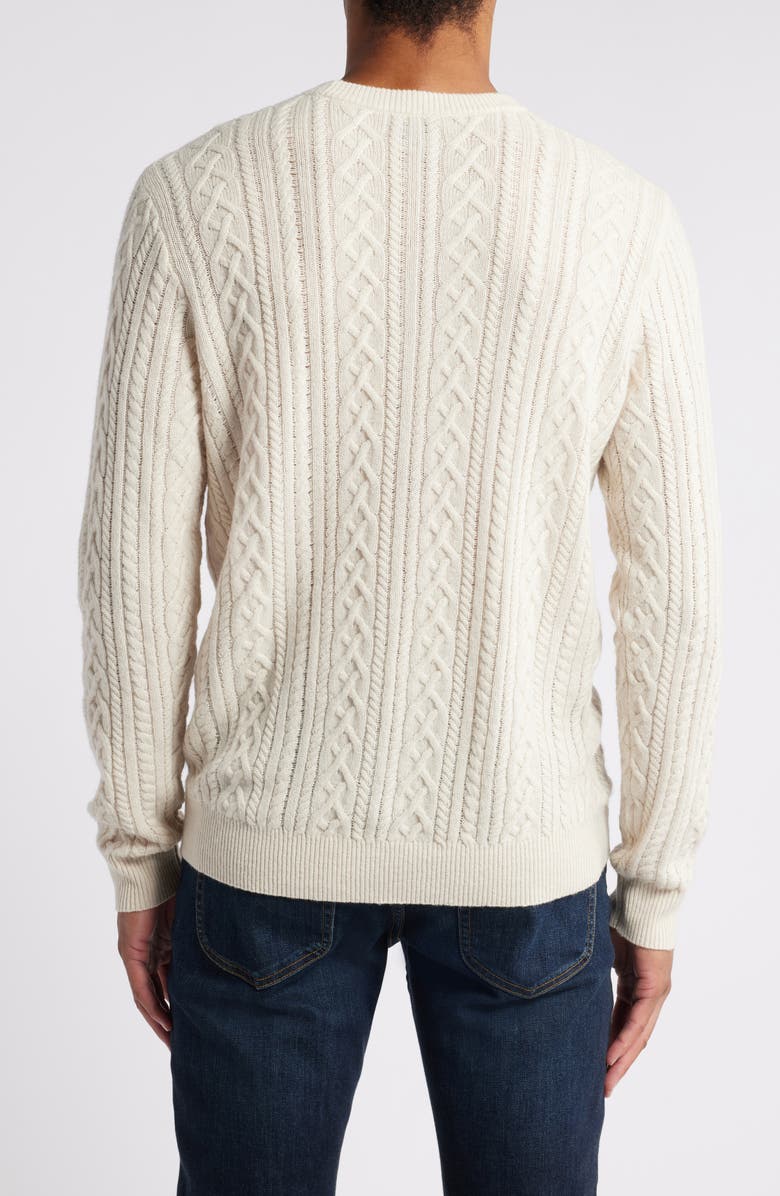 Peter Millar Crescent Ridge Cable Stitch Sweater, Alternate, color, Winter Ivory