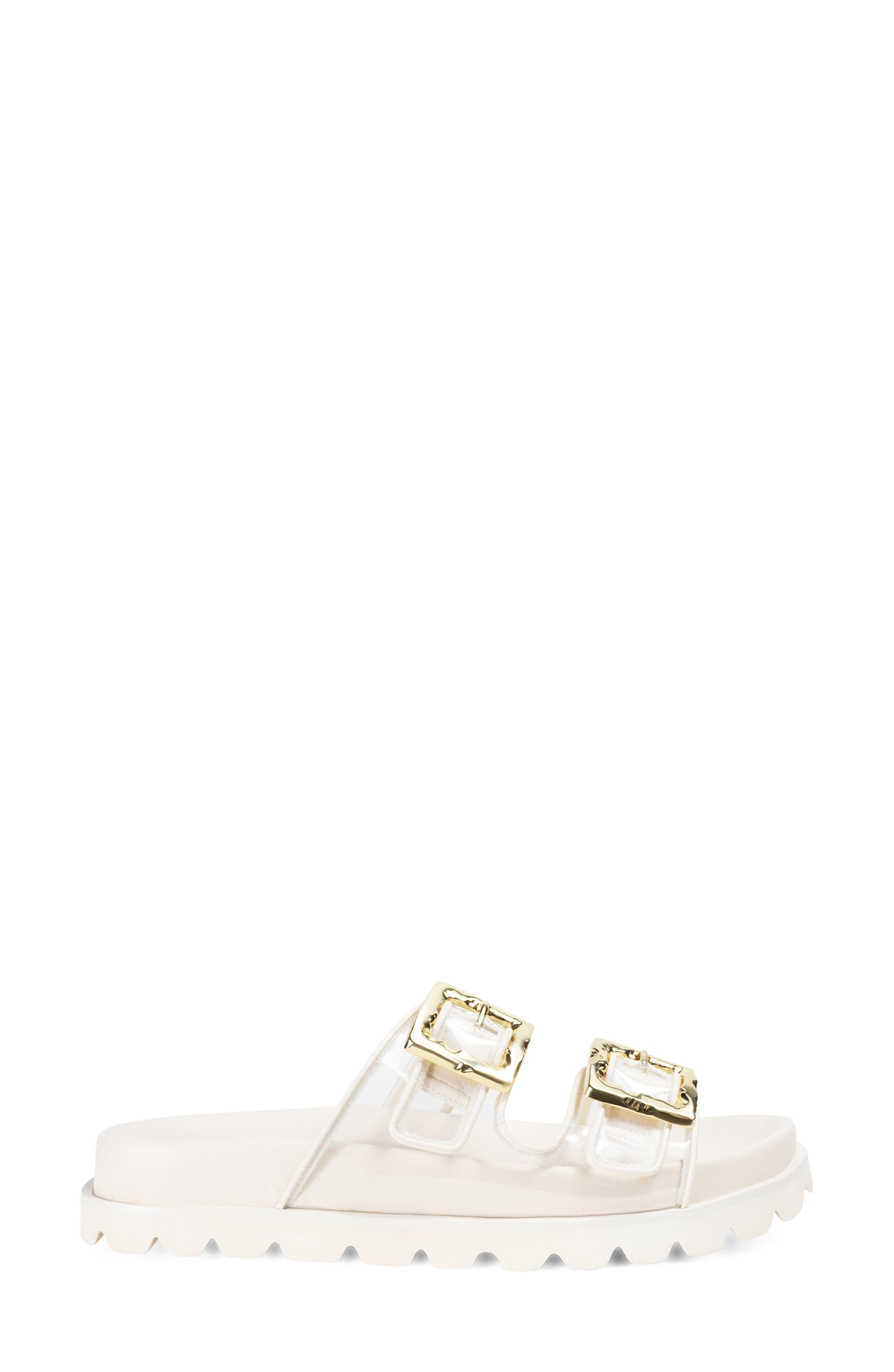 Kaia Flat Slide Sandal, Alternate, color, CREAM