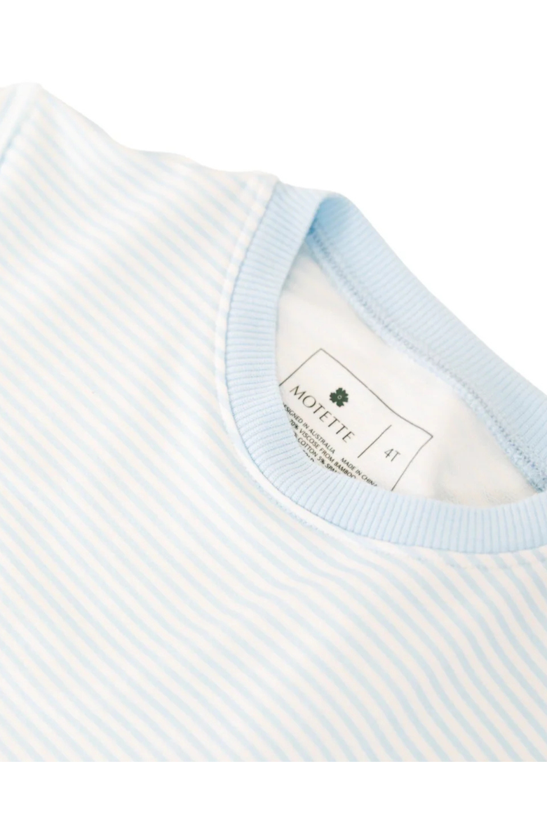 Motette Seaside Stripe Little Lounger Sweatsuit, Alternate, color, Soft Blue And White Stripes