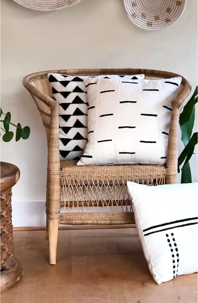 Mbare Sadza Dashes Pillow Cover 46Cm, Alternate, color, White